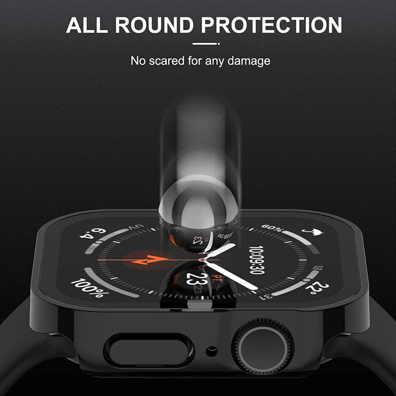 Straight edge Screen Protector Cover Case iWatch 4 5 SE 6 7 8 Ultra 49mm