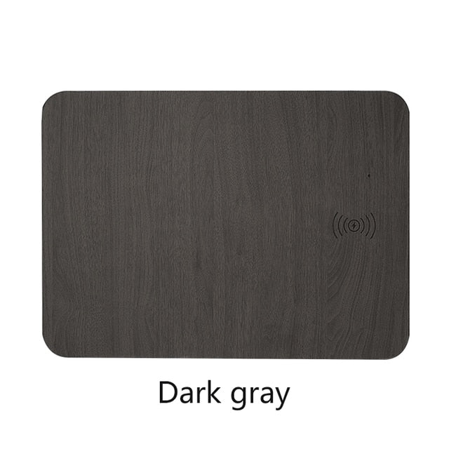 Leather Wood Wireless Charging Mouse Pad